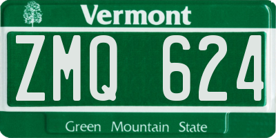 VT license plate ZMQ624