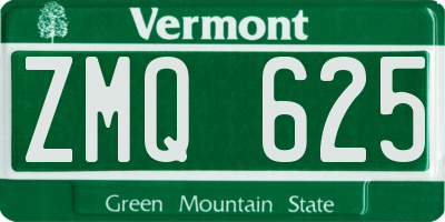 VT license plate ZMQ625