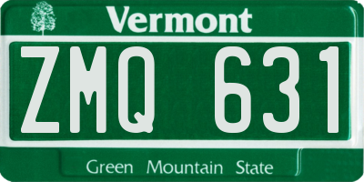 VT license plate ZMQ631