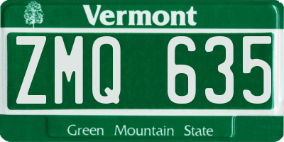 VT license plate ZMQ635