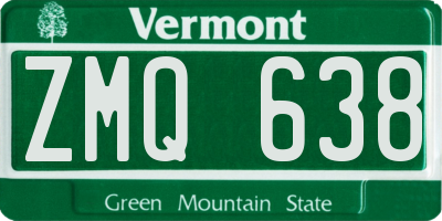 VT license plate ZMQ638