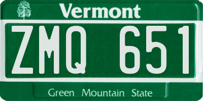 VT license plate ZMQ651