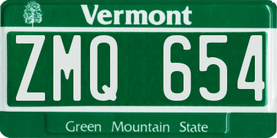 VT license plate ZMQ654