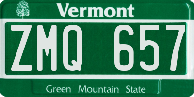 VT license plate ZMQ657