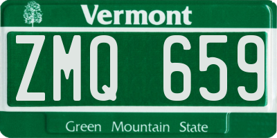 VT license plate ZMQ659