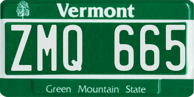 VT license plate ZMQ665