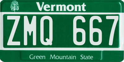 VT license plate ZMQ667