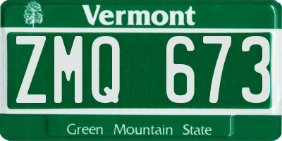 VT license plate ZMQ673