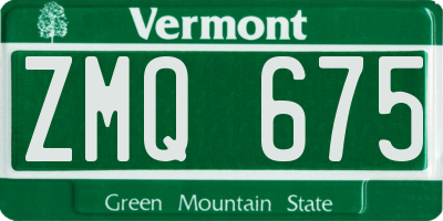 VT license plate ZMQ675
