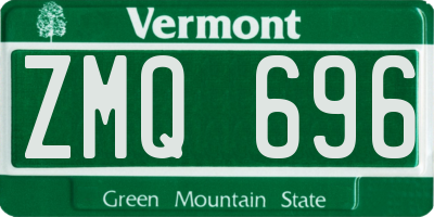 VT license plate ZMQ696