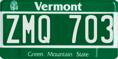 VT license plate ZMQ703
