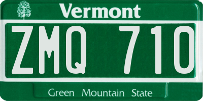 VT license plate ZMQ710