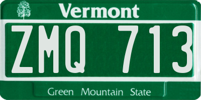 VT license plate ZMQ713