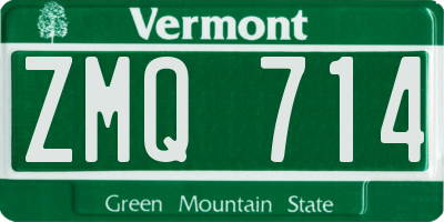 VT license plate ZMQ714