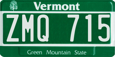 VT license plate ZMQ715