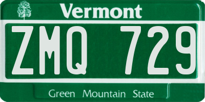 VT license plate ZMQ729