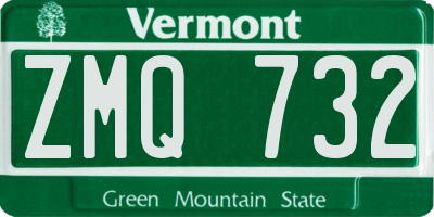 VT license plate ZMQ732