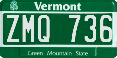 VT license plate ZMQ736
