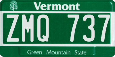 VT license plate ZMQ737