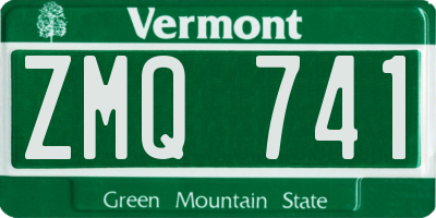 VT license plate ZMQ741