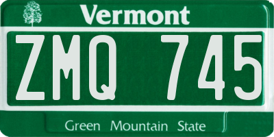 VT license plate ZMQ745
