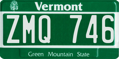 VT license plate ZMQ746