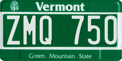 VT license plate ZMQ750