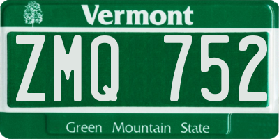 VT license plate ZMQ752
