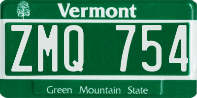 VT license plate ZMQ754