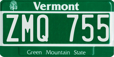 VT license plate ZMQ755