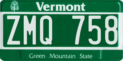 VT license plate ZMQ758