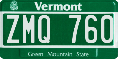 VT license plate ZMQ760