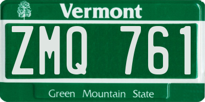 VT license plate ZMQ761