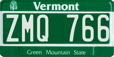 VT license plate ZMQ766