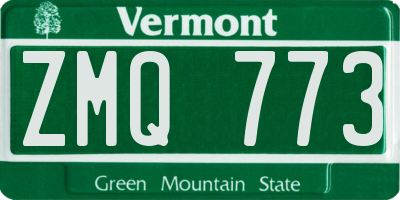 VT license plate ZMQ773