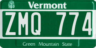 VT license plate ZMQ774