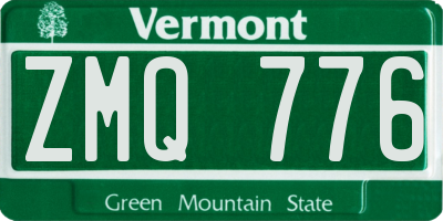 VT license plate ZMQ776