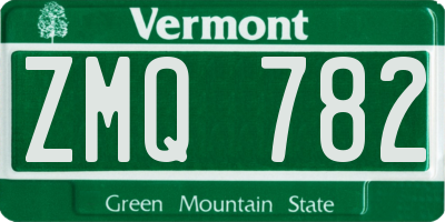 VT license plate ZMQ782