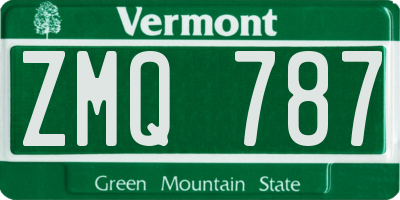 VT license plate ZMQ787