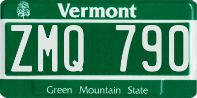 VT license plate ZMQ790
