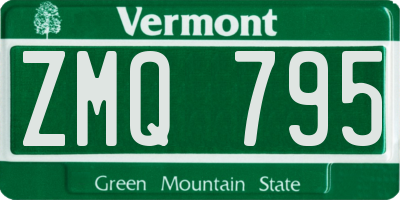 VT license plate ZMQ795