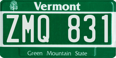 VT license plate ZMQ831