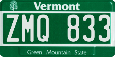 VT license plate ZMQ833