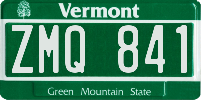 VT license plate ZMQ841