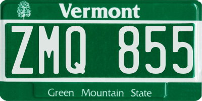 VT license plate ZMQ855