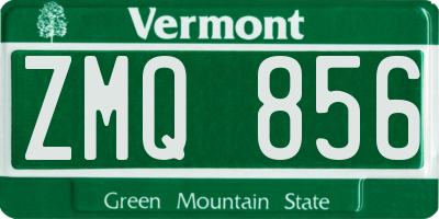 VT license plate ZMQ856