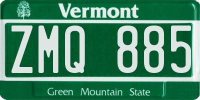 VT license plate ZMQ885
