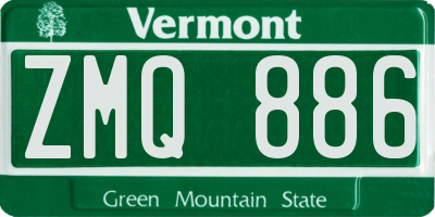 VT license plate ZMQ886
