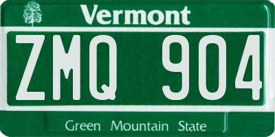 VT license plate ZMQ904