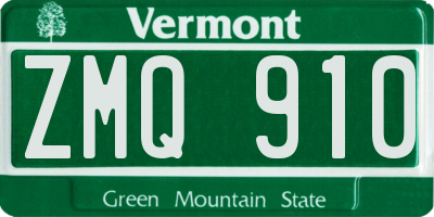 VT license plate ZMQ910